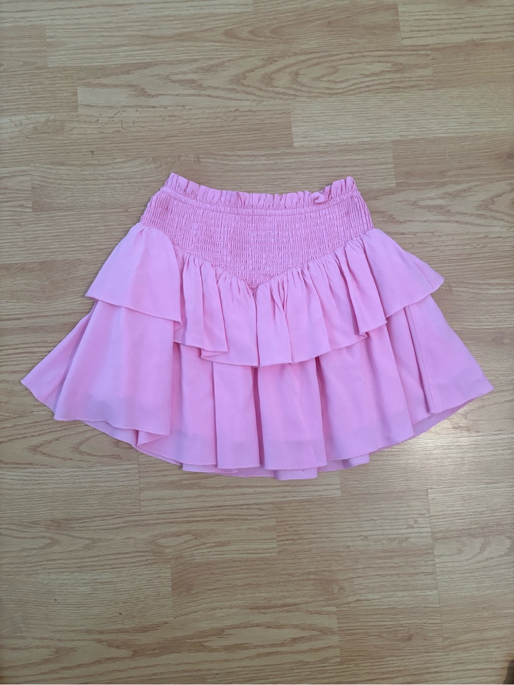 Katie J NYC Pink Layered Ruffle Skirt